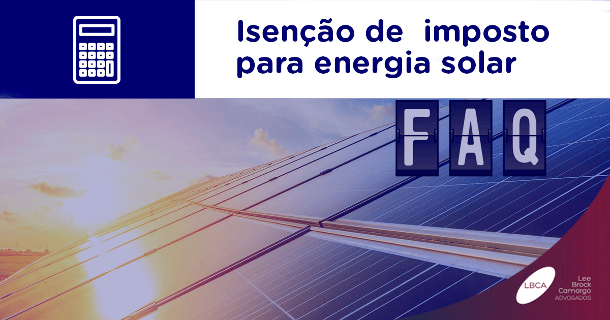 Isenção de imposto para energia solar