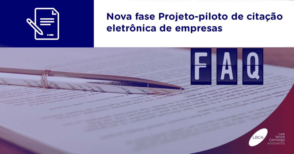 Nova fase Projeto-piloto de citação eletrônica de empresas